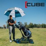 Cube CART 3 Wheel Push Pull Golf CART - Two Step Open/Close - Smallest Folding Lightweight Golf CART in The World - Choose Color! (White/Blue)