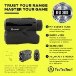 TecTecTec VPRO500 Golf Rangefinder with High-Precision, Laser Range Finder Binoculars with Pinsensor and Battery, Golf Accessories for Golfing and Hunting - Black