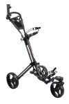 Qwik-Fold 360 Swivel 3 Wheel Push Pull Golf CART - 360* Rotating Front Wheel - ONE Second to Open & Close! (Charcoal/Black)