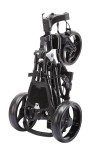 Qwik-Fold 360 Swivel 3 Wheel Push Pull Golf CART - 360* Rotating Front Wheel - ONE Second to Open & Close! (Charcoal/Black)