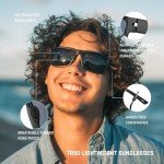 TOREGE Polarized Sports Sunglasses for Men and Women Cycling Running Golf Fishing Sunglasses TR26 (Black Frame & Grey Lens)