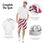 Royal & Awesome Men's Patterned Golf Shorts, Pars and Stripes, 34W
