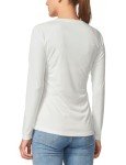 BALEAF Women's SPF Shirts Long Sleeve, Sun Protection Hiking Tops, UPF 50+ Quick Dry Rash Guard, Lightweight UV Clothing White Size L