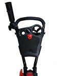 Qwik-Fold 3 Wheel Push Pull Golf Cart, Patented Bullet System and Foot Brake, ONE Second to Open and Close! (Black/Red) (933-3.0-BLK/RED)
