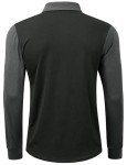 TAPULCO Mens Long Sleeve Two-Tone Polo Fall Active Shirts Lightweight 4-Way Stretch Golf Wear Wicks Sweat Dry Fast Breathable Collared Tshirts Black and Grey X-Large