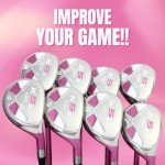 Majek Pink Senior Ladies Golf Hybrids Irons Set