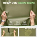 10L0L 4 Passenger Golf Cart Cover Fits EZGO, Club Car, Yamaha, 400D Waterproof Windproof Sunproof Outdoor All-Weather Polyester Full Cover with Three Zipper Doors - Army Green
