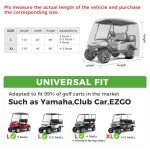 10L0L 4 Passenger Golf Cart Cover Fits EZGO, Club Car, Yamaha, 400D Waterproof Windproof Sunproof Outdoor All-Weather Polyester Full Cover with Three Zipper Doors - Army Green