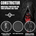 CaddyDaddy Constrictor Golf Bag Travel Cover with North Pole - Black/Grey