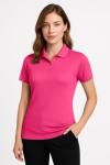 Women's Dry-Fit Golf Polo Shirts 3-Button Golf Polo's in 20 Colors XS-3XL Shirt Pink-S