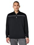 Callaway Men's Golf Chest Stripe Long Sleeve 1/4 Zip Mock Pullover, Black, 3X-Large