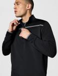 Callaway Men's Golf Chest Stripe Long Sleeve 1/4 Zip Mock Pullover, Black, 3X-Large