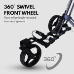 Qwik-Fold 360 Swivel 3 Wheel Push Pull Golf CART 