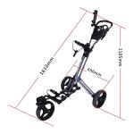 Qwik-Fold 360 Swivel 3 Wheel Push Pull Golf CART 