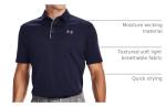 Under Armour Men's Tech Golf Polo , Midnight Navy (410)/Graphite , X-Large
