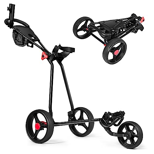 Tangkula 3 Wheel Golf Push Cart