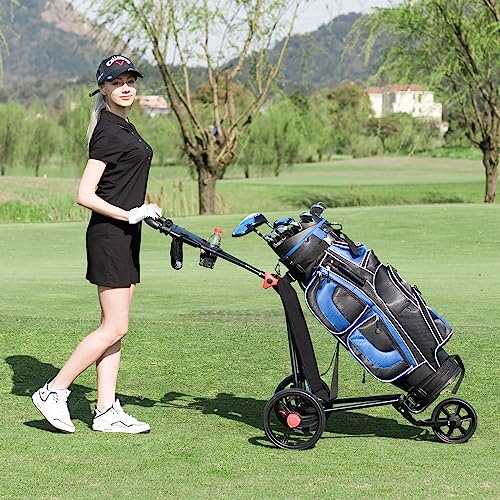 Tangkula 3 Wheel Golf Push Cart