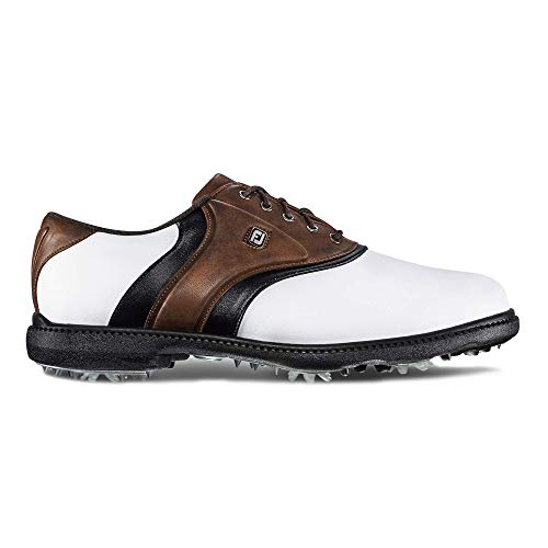 FootJoy Men's Fj Originals Golf Shoes, White/Brown, 10.5