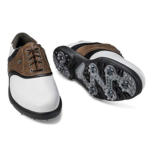 FootJoy Men's Fj Originals Golf Shoes, White/Brown, 10.5