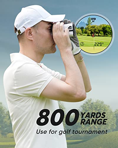 Wosports Golf Rangefinder, 800 Yards Laser Distance Finder with Slope, Flag-Lock with Vibration Distance/Speed/Angle Measurement, Upgraded Battery Cover