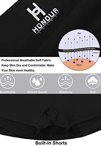 HonourSex Women Golf Skirts with Pockets Tennis Skirts with Shorts Skorts Activewear Hiking Black L