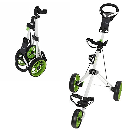 Caddymatic Golf Pro Lite 3 Wheel Golf Cart White/Green