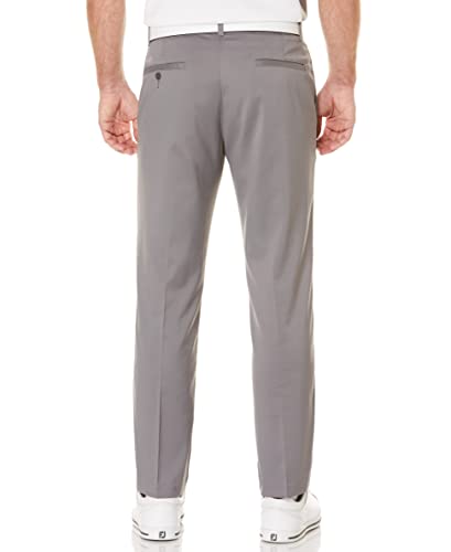 PGA TOUR Men's Flat Front Active Waistband Golf Pant, Quiet Shade, 34W x 34L