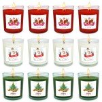 Festive Holiday Scented Candle Set – 12 Pack