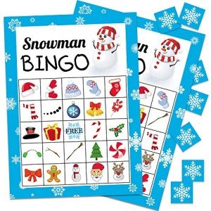 Snowman Bingo Game for Holiday Fun 24 Players