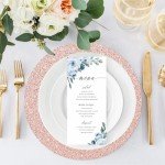 Rose Gold Glitter Round Placemats - 50 Pack
