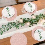 Rose Gold Glitter Round Placemats - 50 Pack