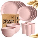Wheat Straw Dinnerware Set for Outdoor Meals