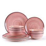 Melamine Dinnerware Set for 4 - Pink