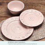 Trellis Pink 12-Piece Dinnerware Set for Four