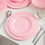 Pink Melamine Dinnerware Set – 12 Pieces