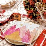 Pink Christmas Tree Decorative Paper Napkins - 80 Pack