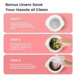 KOOC Small Slow Cooker, 2-Quart, Free Liners Included for Easy Clean-up, Upgraded Ceramic pot, Adjustable Temp, Nutrient Loss Reduction, Stainless Steel, Pink, Round