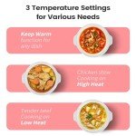 KOOC Small Slow Cooker, 2-Quart, Free Liners Included for Easy Clean-up, Upgraded Ceramic pot, Adjustable Temp, Nutrient Loss Reduction, Stainless Steel, Pink, Round