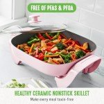 GreenLife 12" Nonstick Square Electric Skillet - Pink