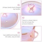 Heart-Shaped Pink Cooking Pots with Clear Glass