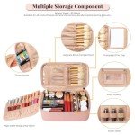 Pink Waterproof Travel Makeup Bag with Compartments