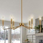 Gold Farmhouse 6-Light Chandelier for Home Decor