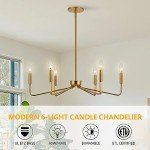 Gold Farmhouse 6-Light Chandelier for Home Decor
