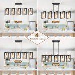 Modern Black Gold Farmhouse Wood Chandelier
