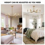Gold Farmhouse 6-Light Chandelier for Home Decor