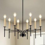 Stylish Black and Gold 8-Light Chandelier