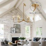 Gold Farmhouse 6-Light Chandelier for Home Decor