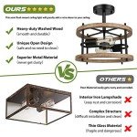 Rustic 2-Light Flush Mount Ceiling Lamp Fixture