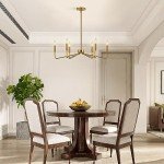 Gold Farmhouse 6-Light Chandelier for Home Decor