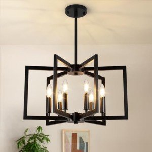 Industrial Black Chandelier for Modern Mountain Homes